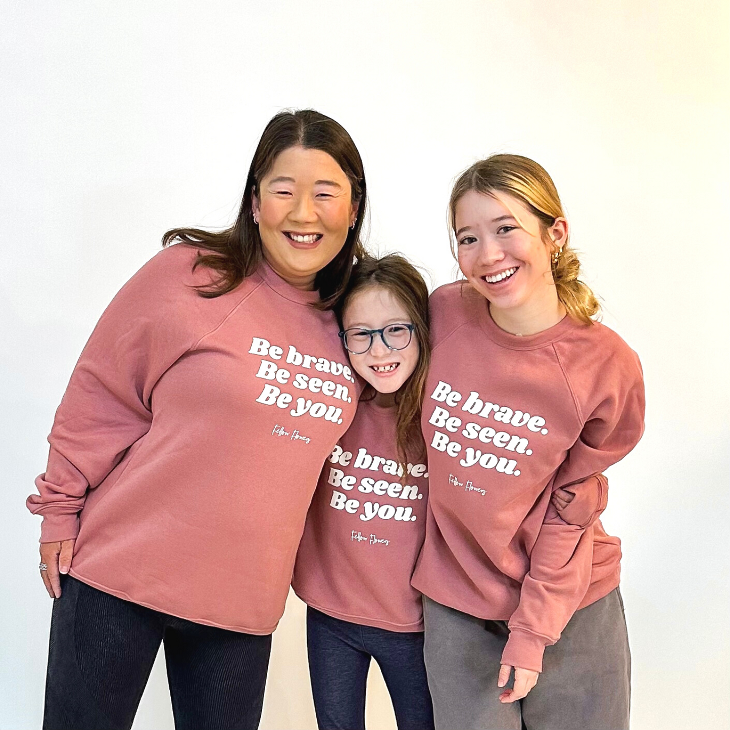 Be Brave Youth Sweatshirt – Gray and Pink