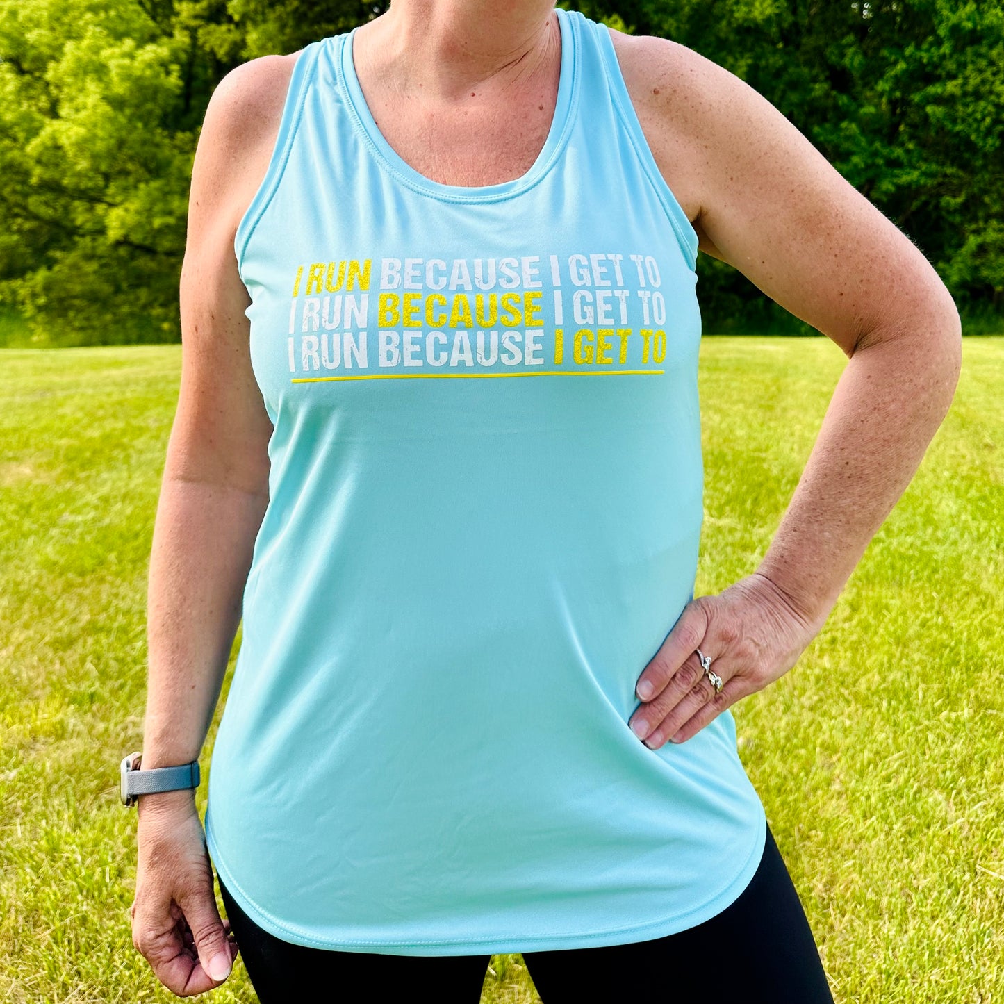 I Run Because I Get To Racerback