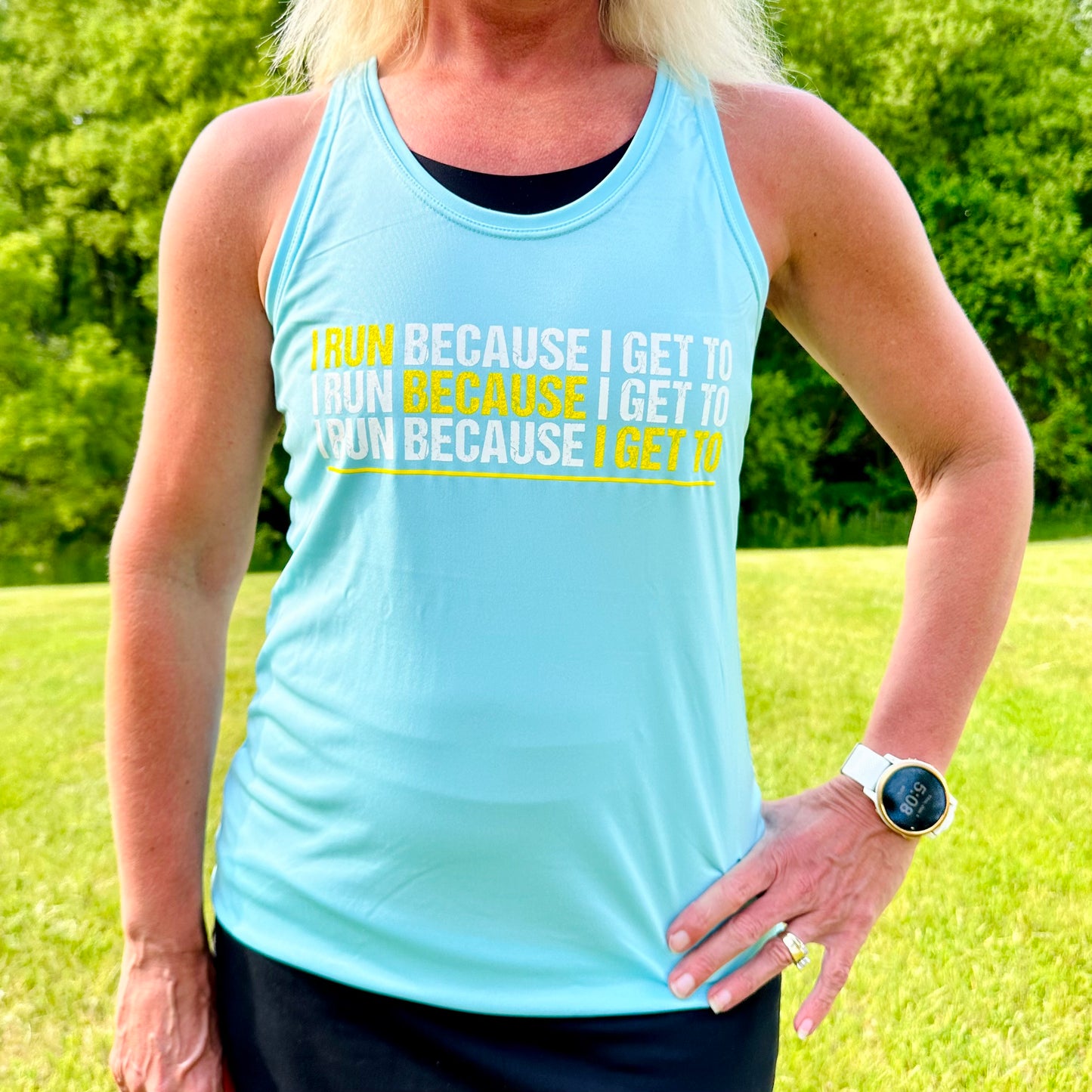I Run Because I Get To Racerback