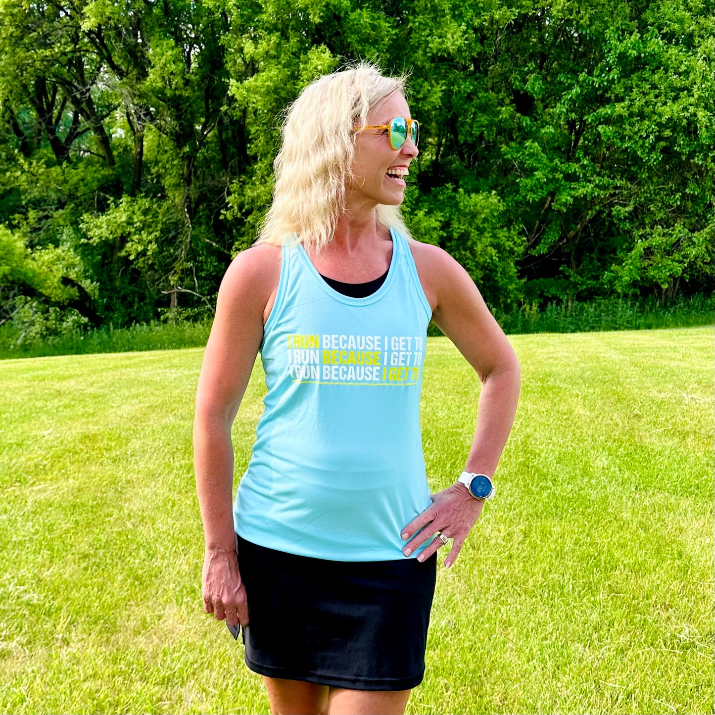 I Run Because I Get To Racerback