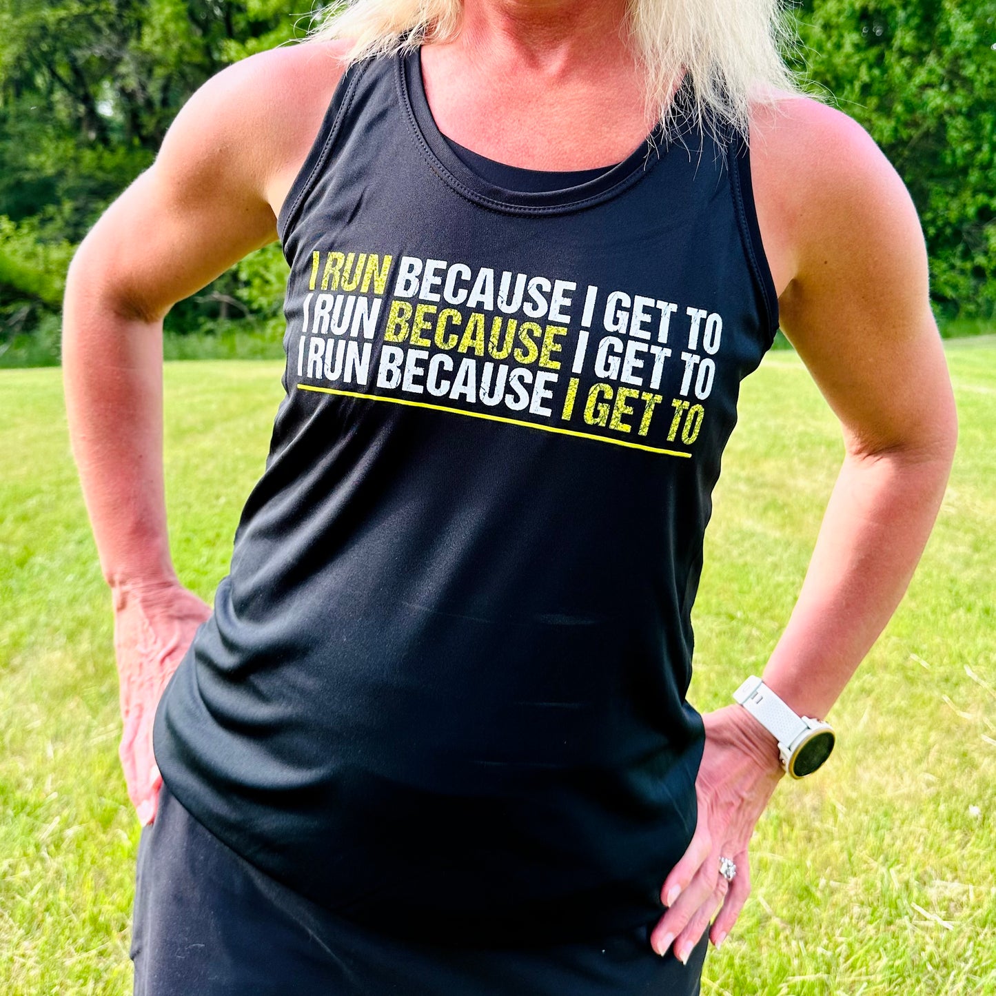 I Run Because I Get To Racerback