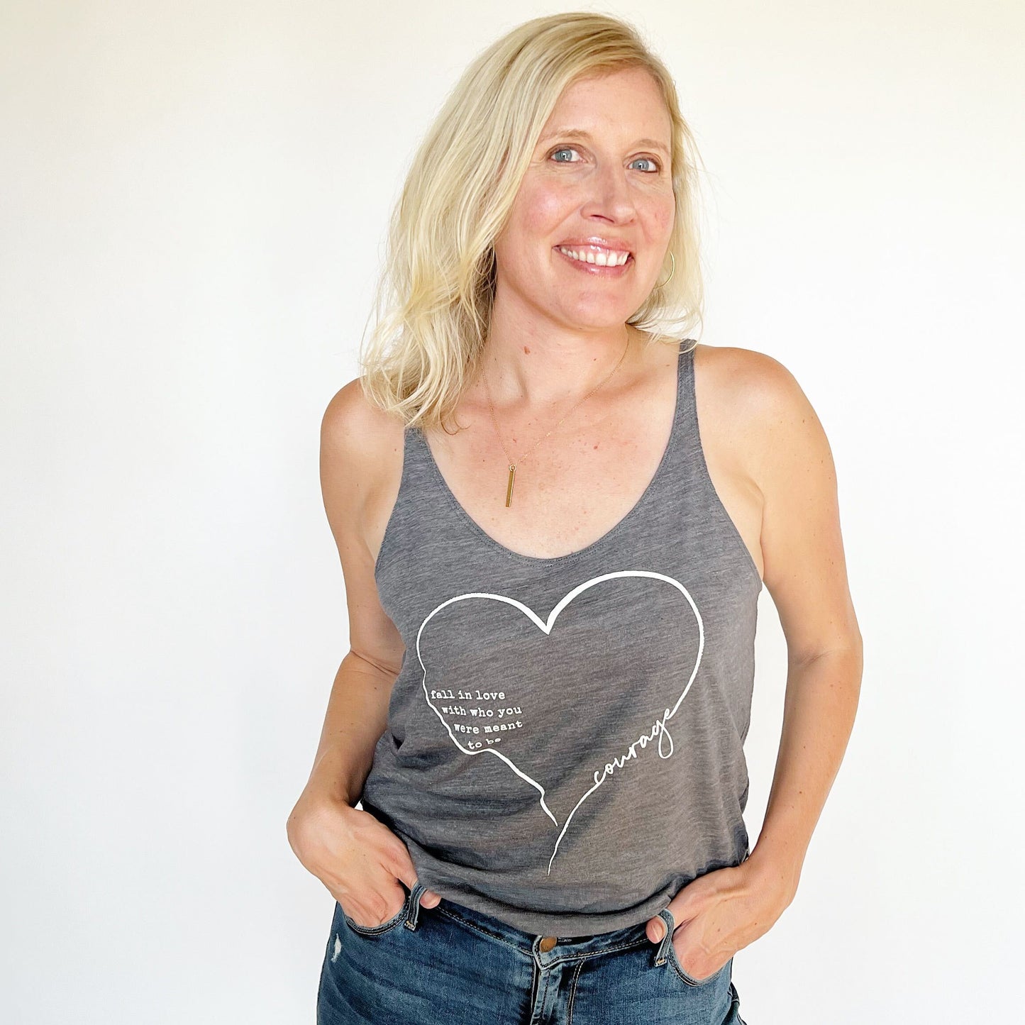 Courage Heart Slub Tank