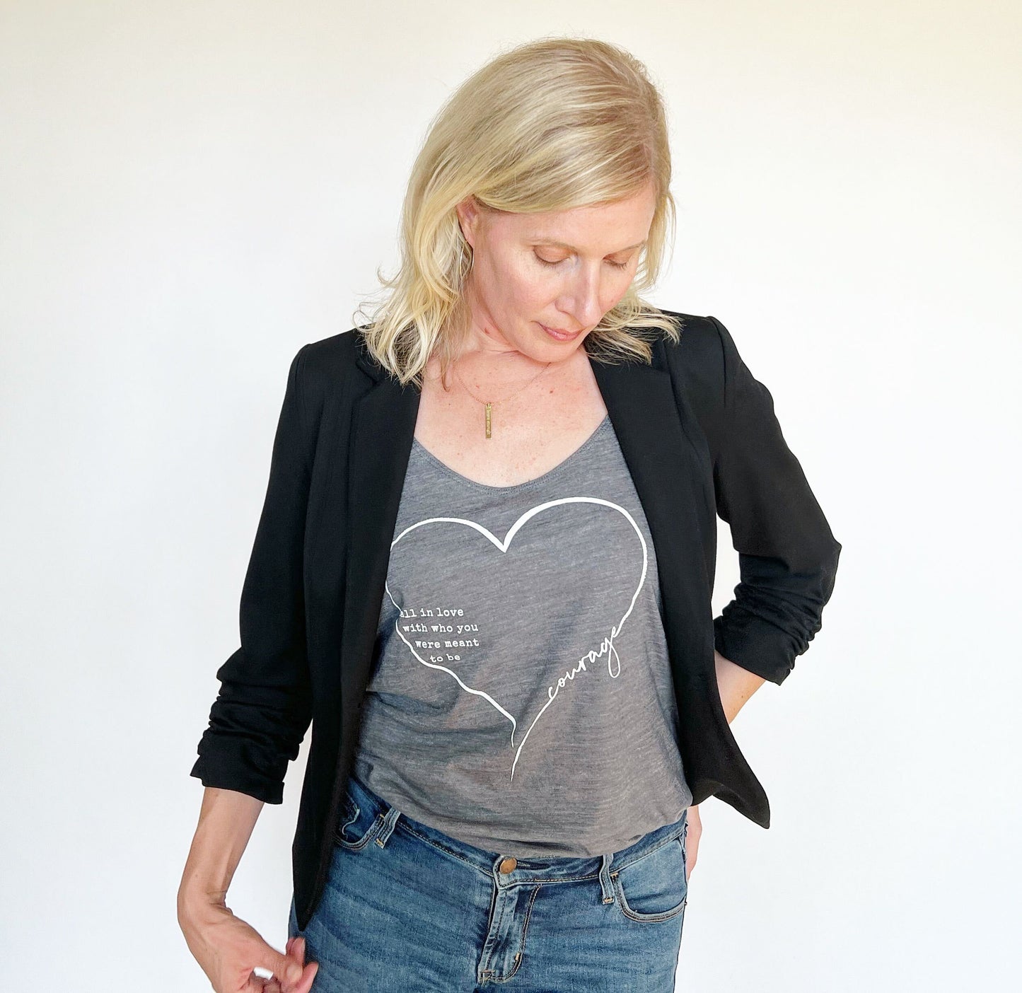 Courage Heart Slub Tank