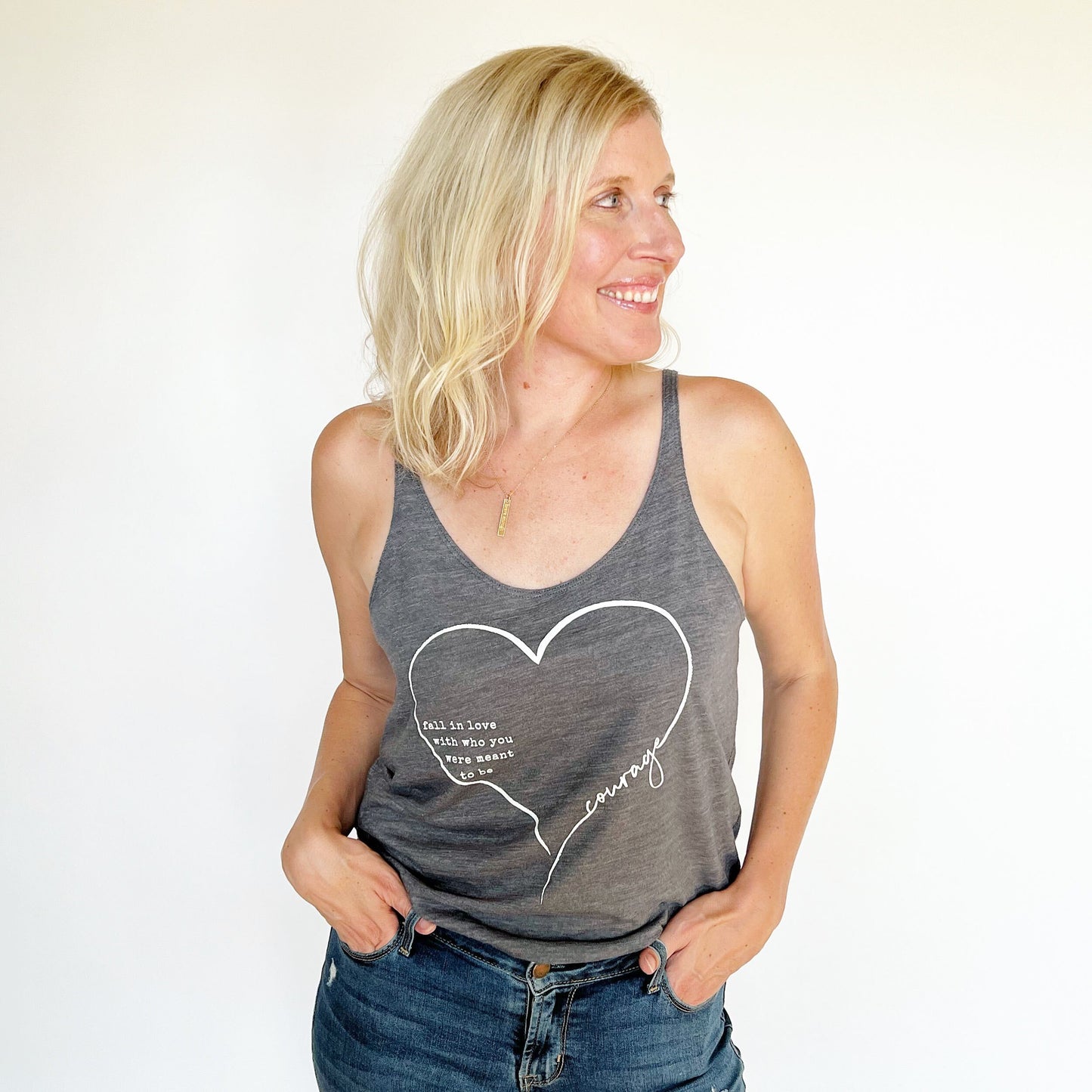 Courage Heart Slub Tank