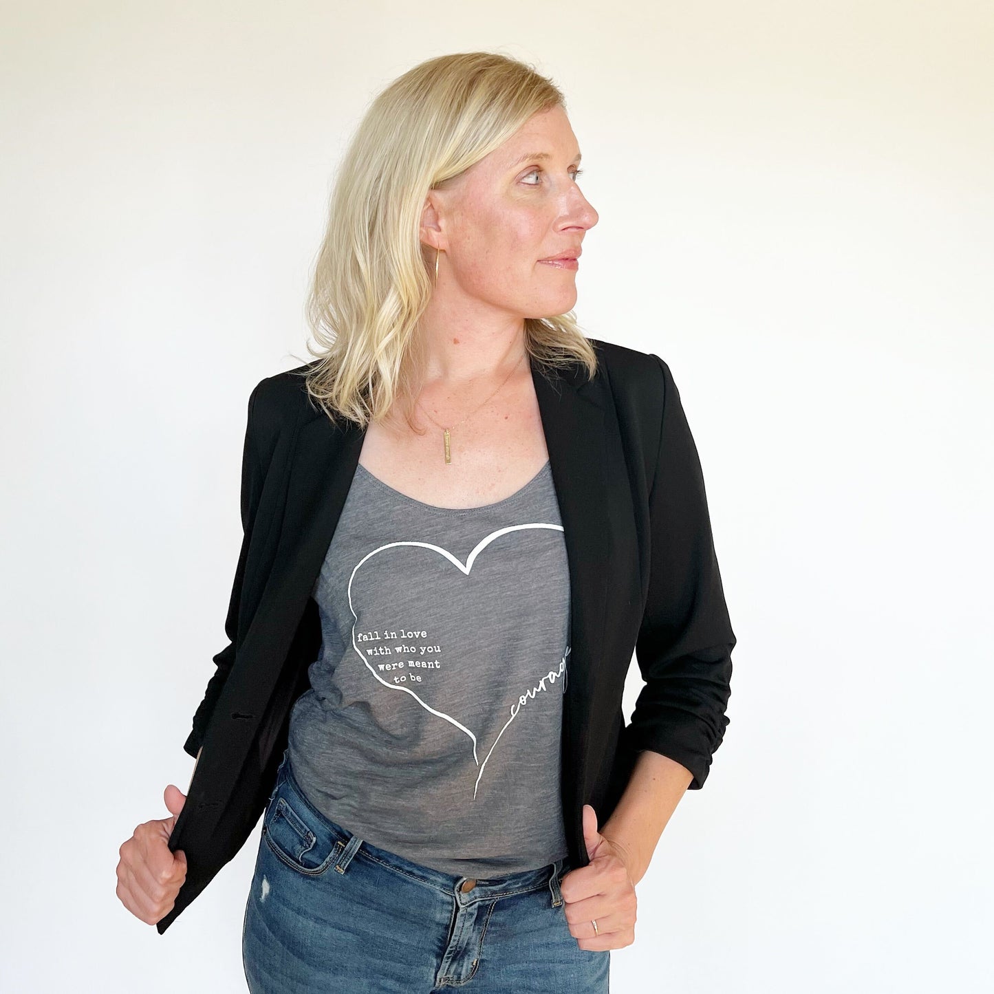 Courage Heart Slub Tank