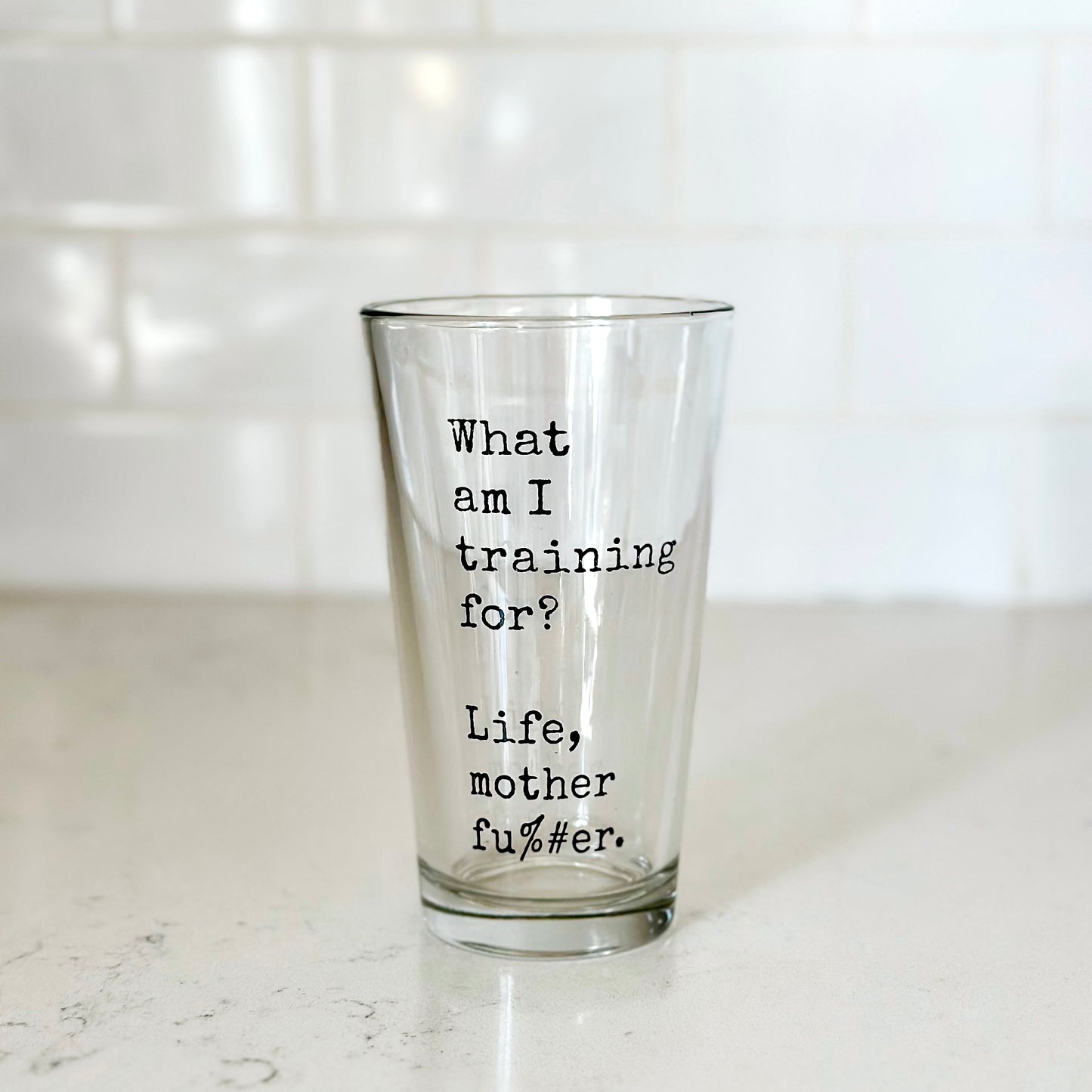 Training For Life Pint Glass