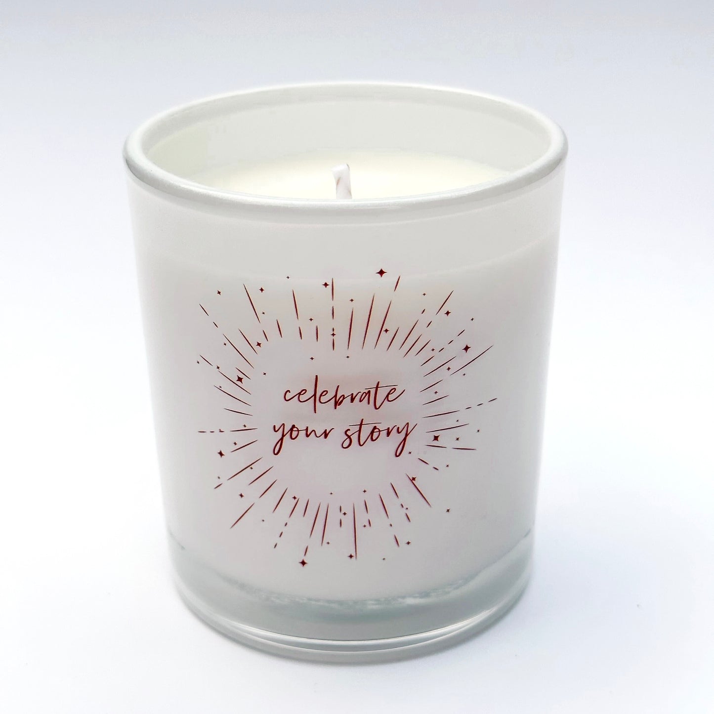 Celebrate Your Story Candle – Gold and Burgundy