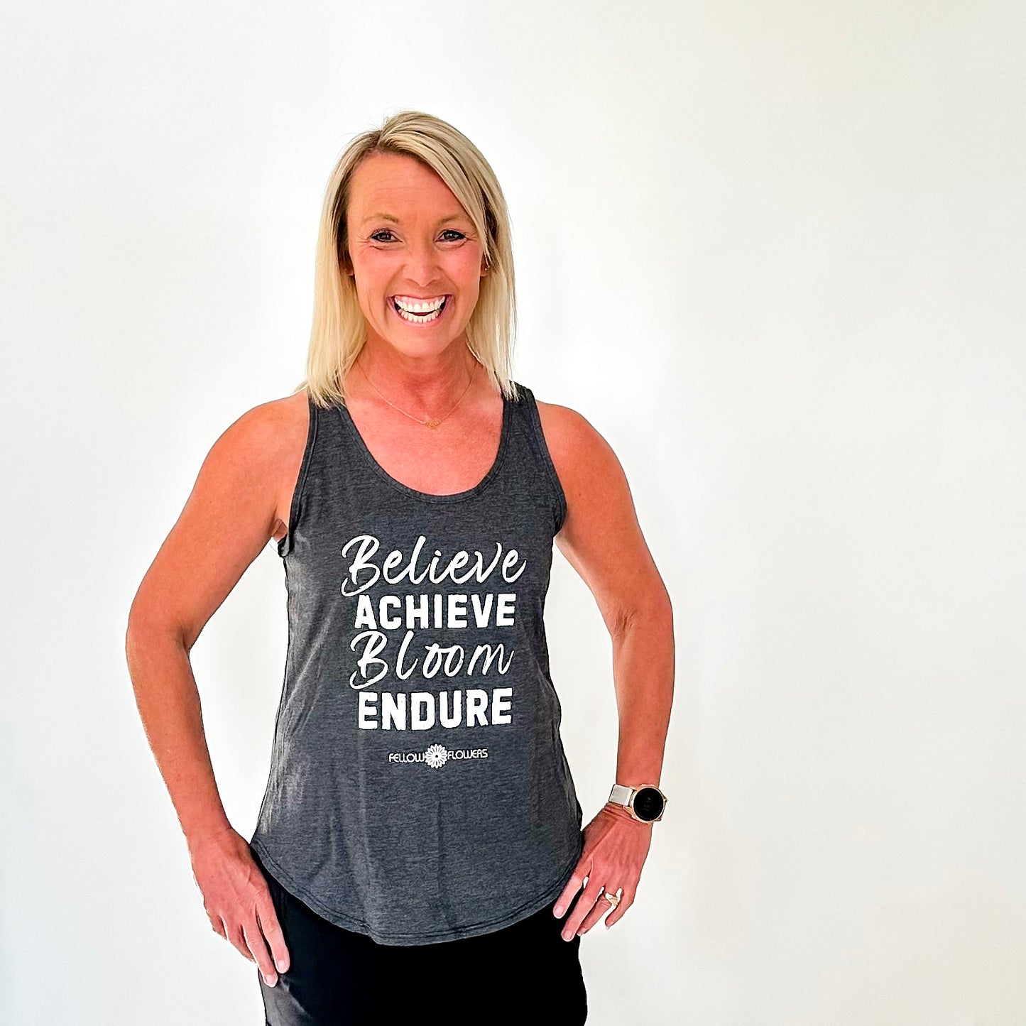 Believe, Achieve, Bloom, Endure Racerback Tank