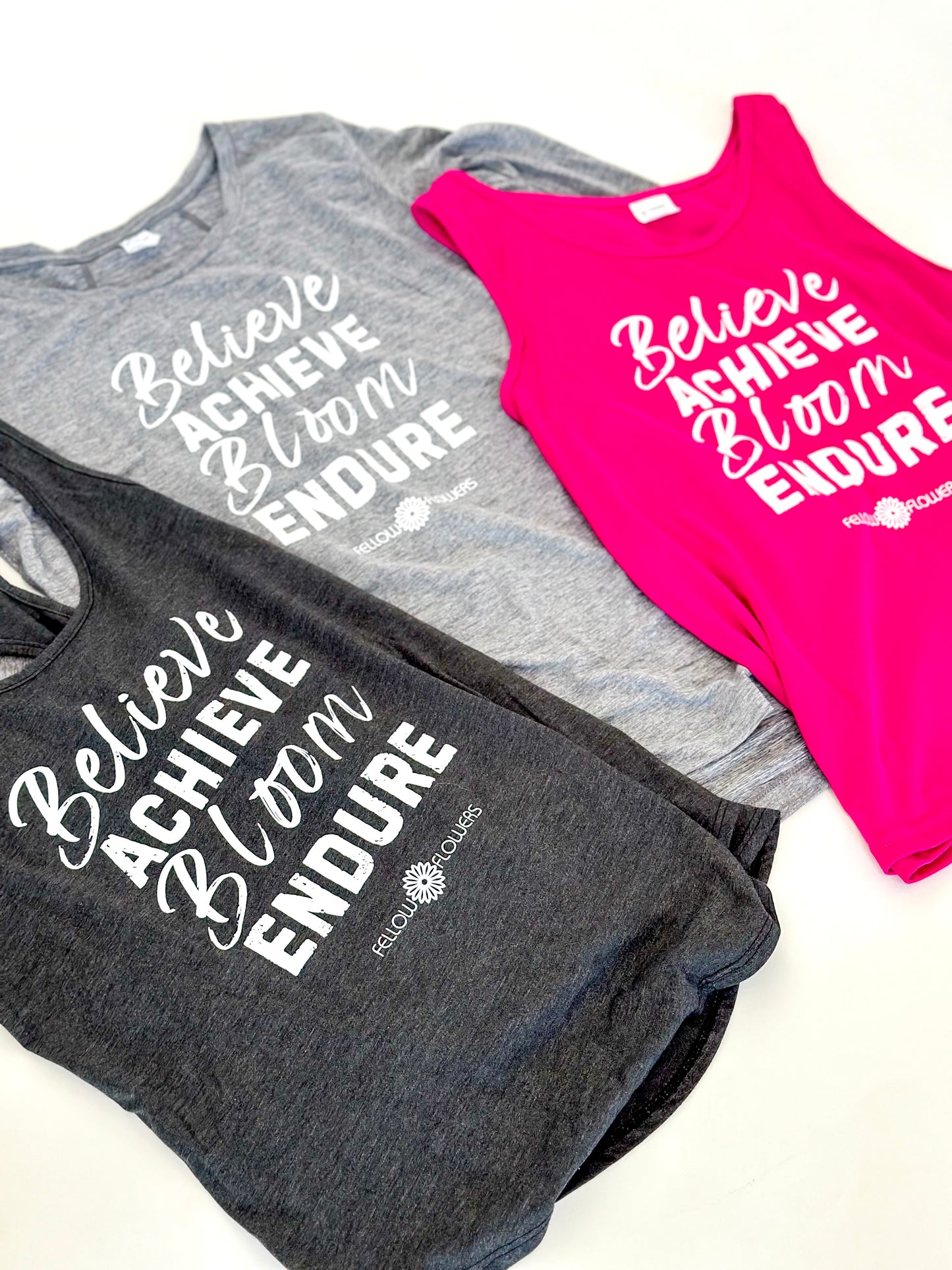 Believe, Achieve, Bloom, Endure Racerback Tank