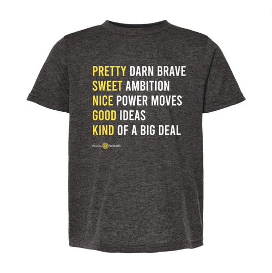 Pretty Darn Brave Youth Tee – Charcoal
